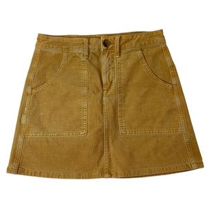 American Eagle Women's Classic Corduroy Mini Skirt Size 2 Mustard Yellow